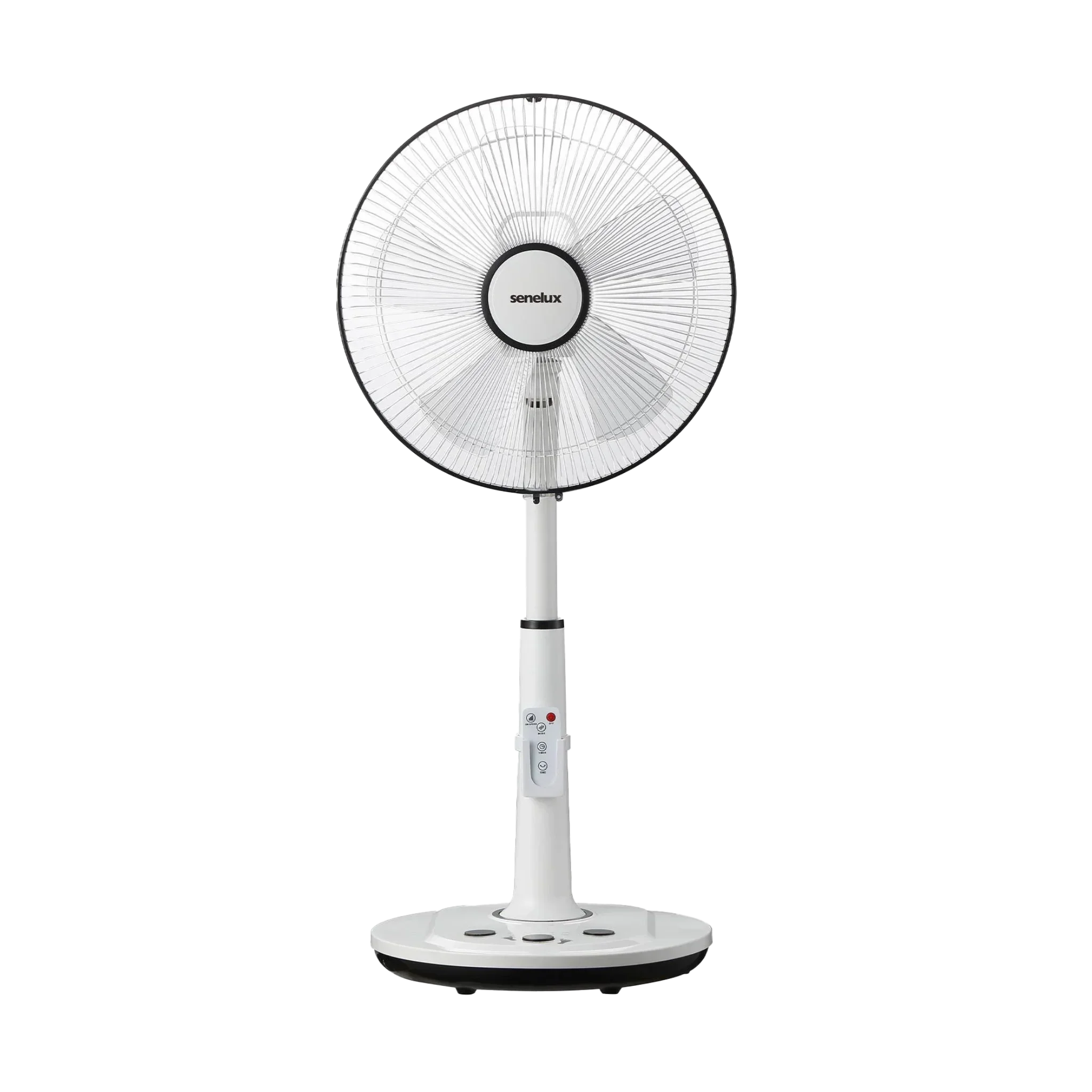 Senelux 14 Inch Pedestal Fan, 5-Blade Standing Fan with Remote Control 4 Speed 2 Wind Modes 8-Hour Timer