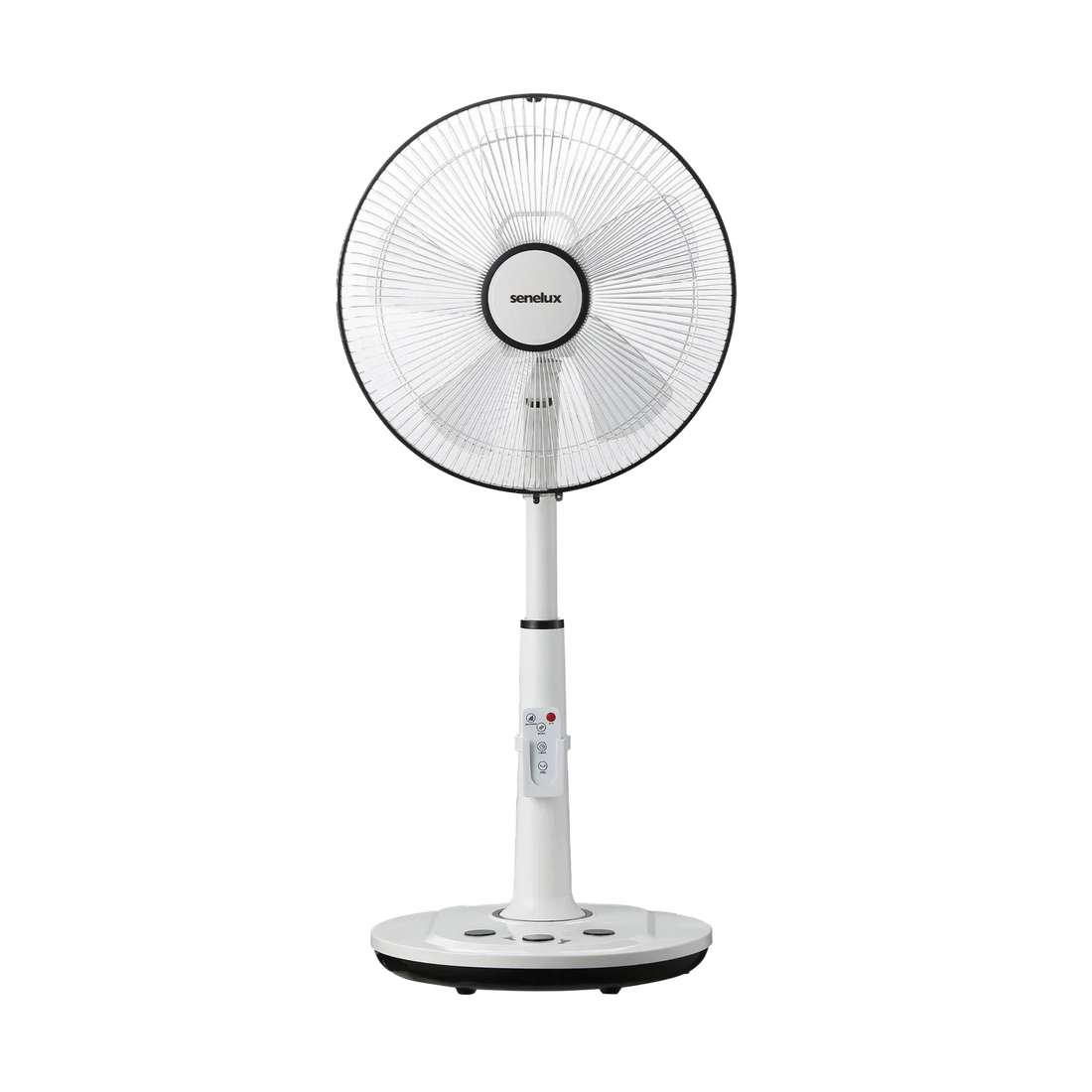 Senelux 14 Inch Pedestal Fan, 5-Blade Standing Fan with Remote Control 4 Speed 2 Wind Modes 8-Hour Timer