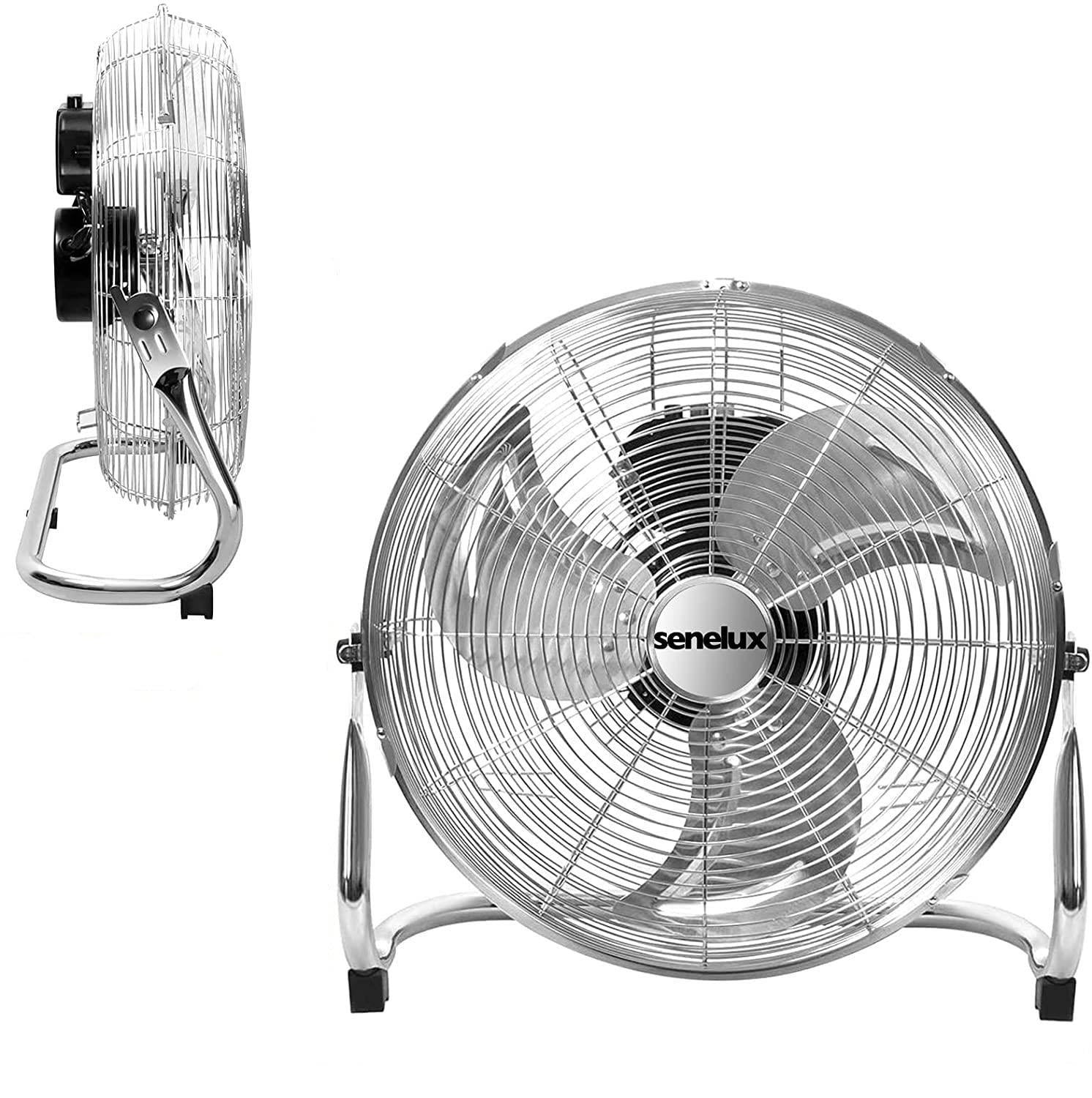 Chrome Floor Fan for Homes, Gyms, Bedrooms &amp; Kitchens