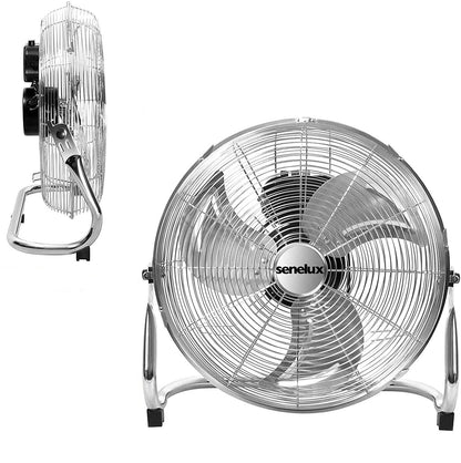 Chrome Floor Fan for Homes, Gyms, Bedrooms &amp; Kitchens