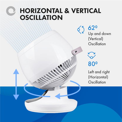 Devola Ultra Quiet 28W 12 Speed 9-inch DC Desk Fan - White - DV9DCDF