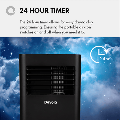 Devola Portable Air Conditioner with Wifi and Window Kit - 9000 BTU - Black - DVAC09CB