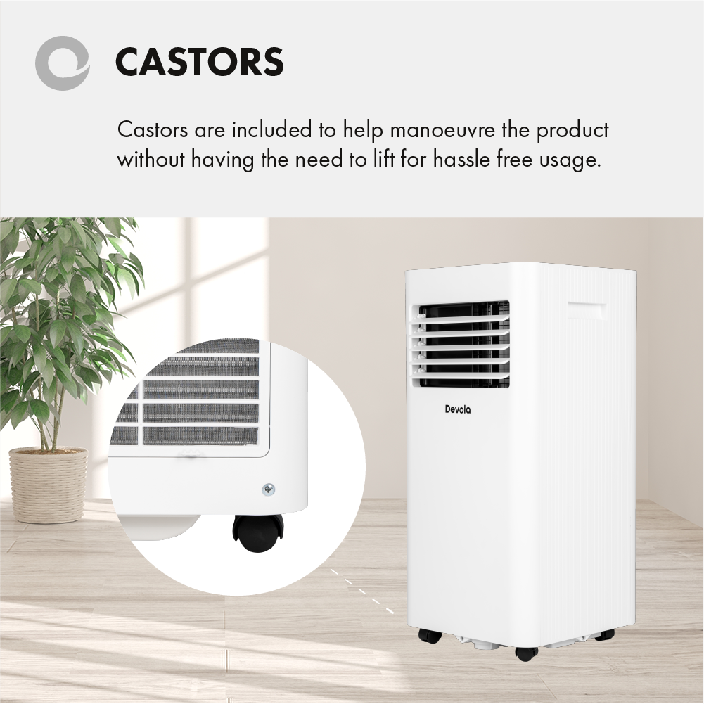 Devola Portable Air Conditioner with Wifi and Window Kit - 10000 BTU - Cooling &amp; Heating - White - DVAC10CHW
