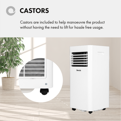 Devola Portable Air Conditioner with Wifi and Window Kit - 10000 BTU - Cooling Only - White - DVAC10CW