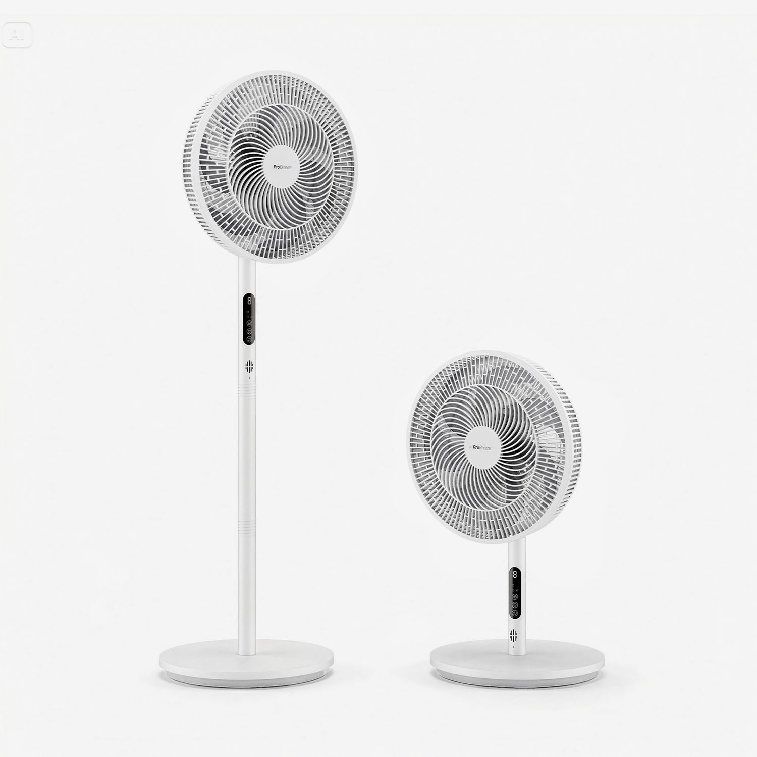 AirFlo™ Slim 43" Hybrid Pedestal Fan - Ultra- Quiet Air Circulator - White
