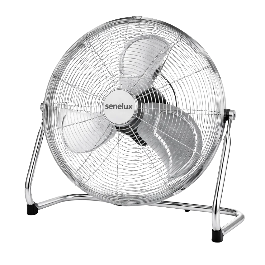 Chrome Floor Fan for Homes, Gyms, Bedrooms &amp; Kitchens