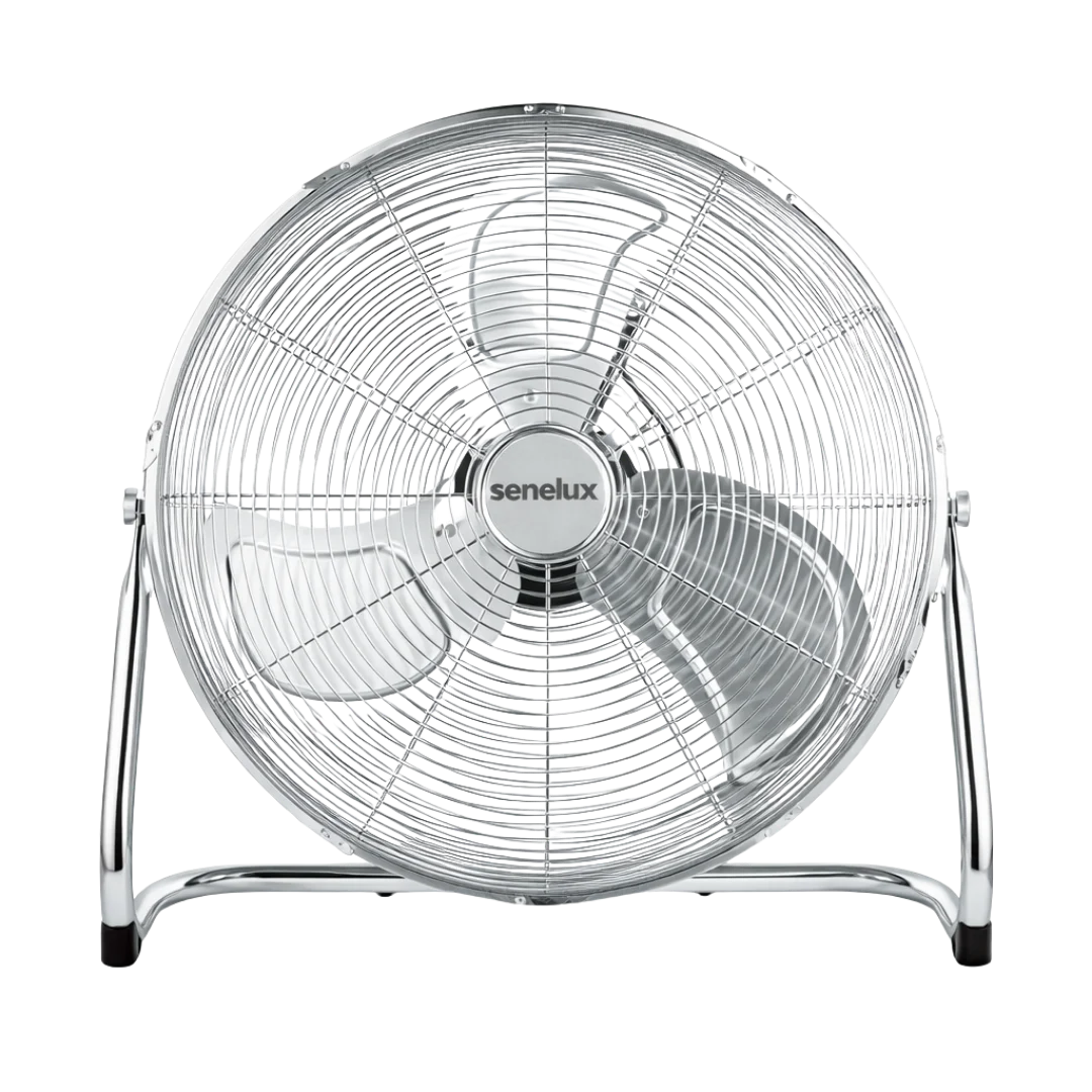 Chrome Floor Fan for Homes, Gyms, Bedrooms &amp; Kitchens