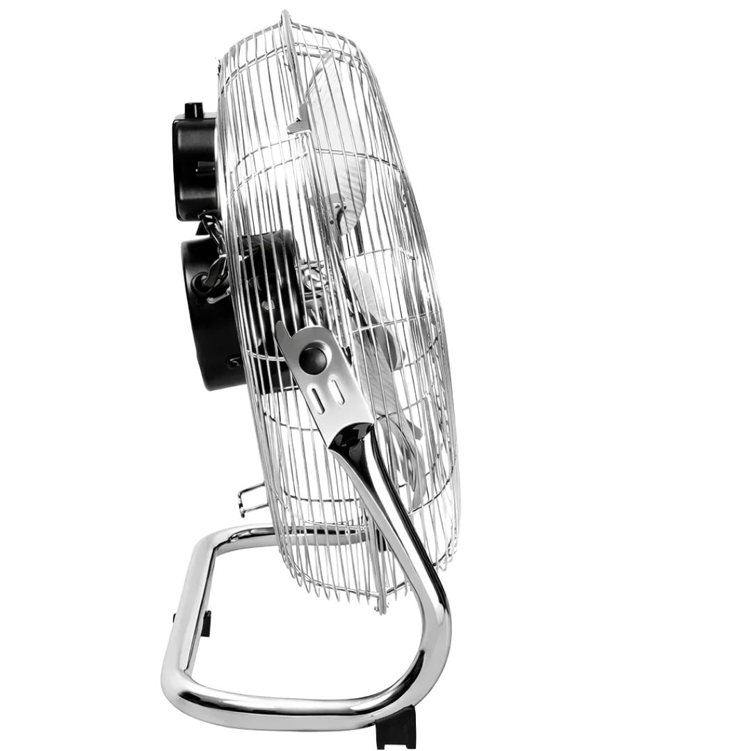 Chrome Floor Fan for Homes, Gyms, Bedrooms &amp; Kitchens