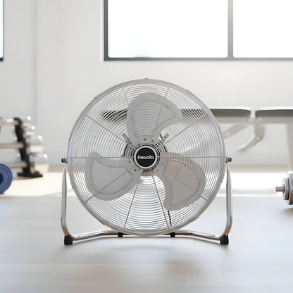 Devola High Power 80W 3 Speed 20-inch DC Floor Fan - Chrome - DV20FFC