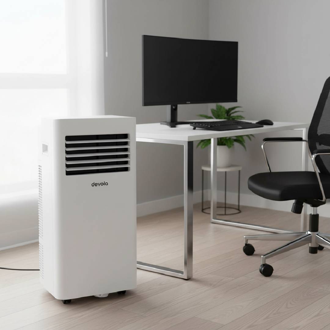 Devola Portable Air Conditioner with Wifi and Window Kit - 10000 BTU - Cooling &amp; Heating - White - DVAC10CHW