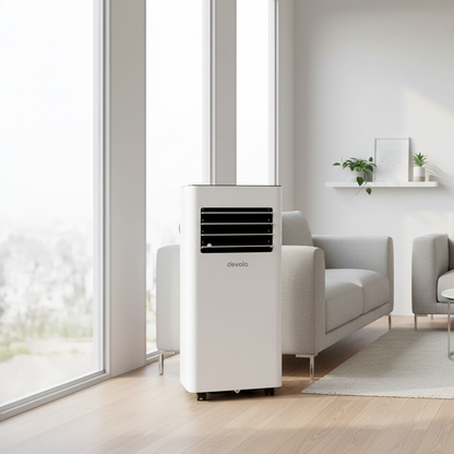 Devola Compact Portable Air Conditioner with Wi-Fi and 2x Window kits - 9,000BTU - Cooling &amp; Heating - White - DVAC9KH