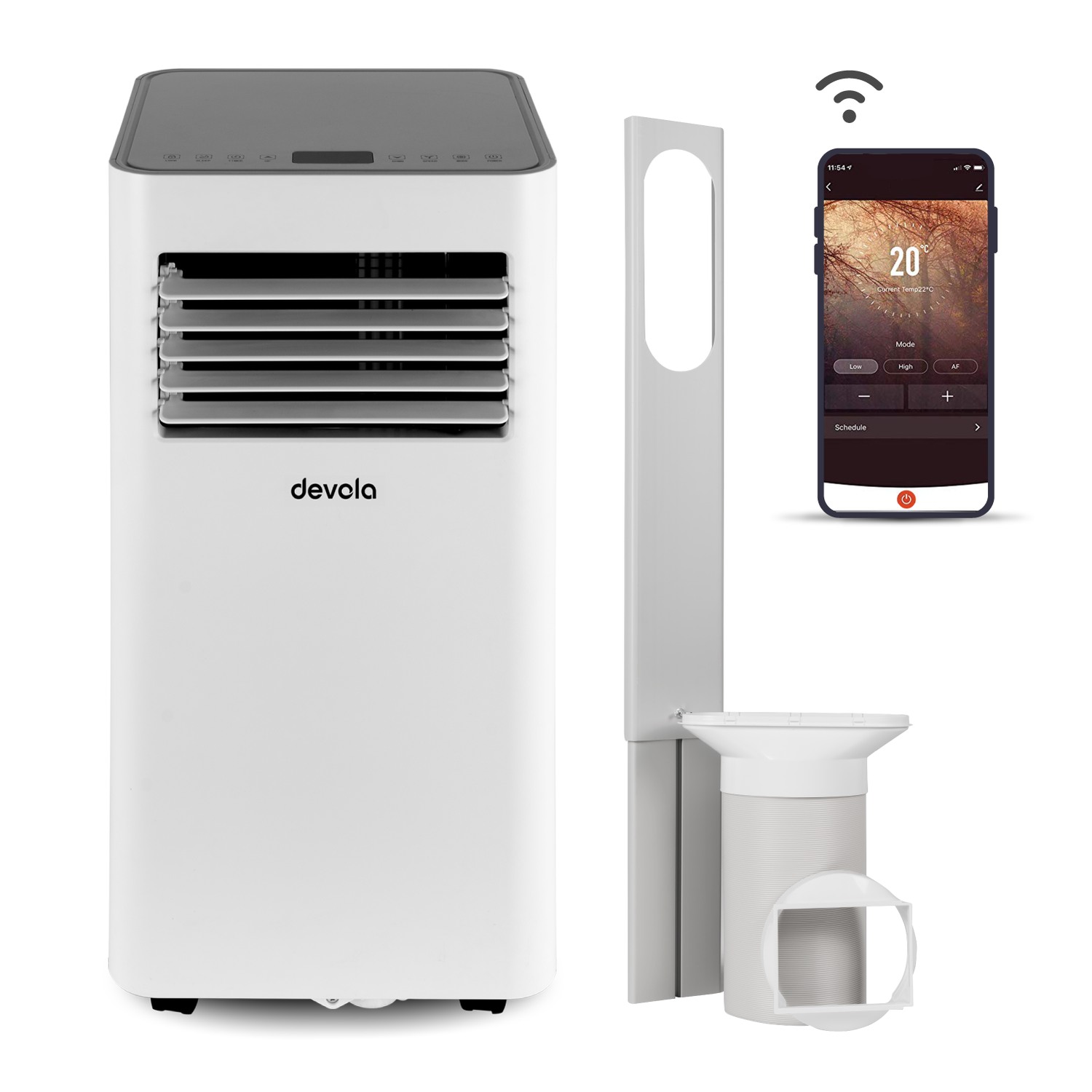 Devola Portable Air Conditioner with Wifi and Window Kit - 9000 BTU - White - DVAC09CW