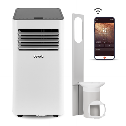 Devola Portable Air Conditioner with Wifi and Window Kit - 9000 BTU - White - DVAC09CW