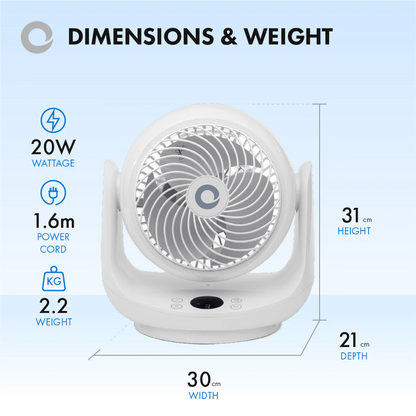 Devola Platinum Low Noise DC 9 inch Air Circulator Fan White - DVF9DCFAN