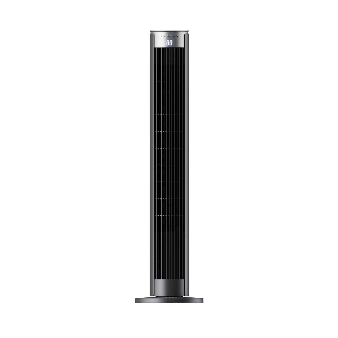 Devola Platinum 38 Inch Tower Fan with Remote, Black &amp; Silver - DVTF38PBS