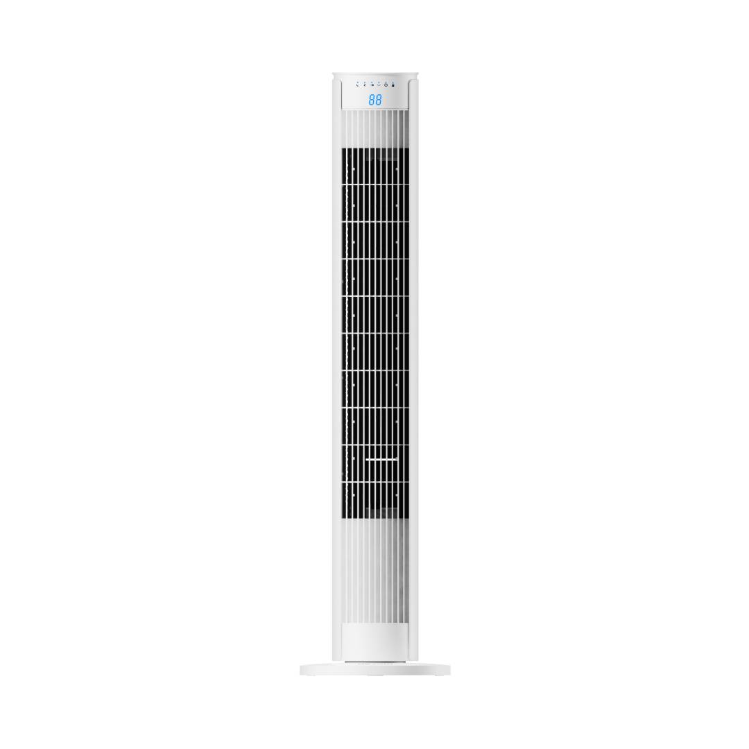 Devola Platinum 38 Inch Tower Fan with Remote, White &amp; Silver - DVTF38PWH
