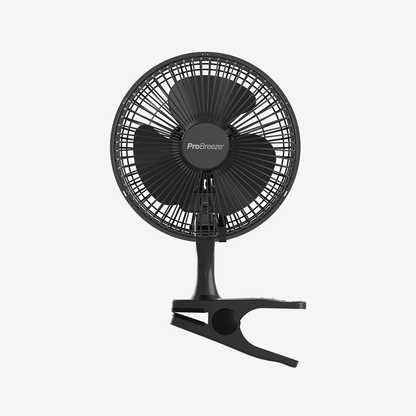6" Mini Clip Fan - Ultra Quiet &amp; High Power - Black