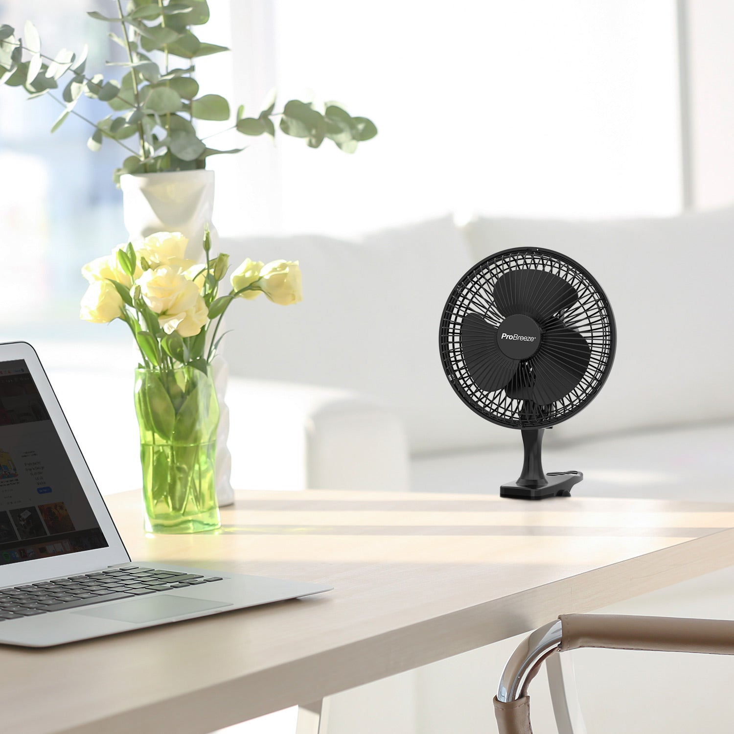 6" Mini Clip Fan - Ultra Quiet &amp; High Power - Black