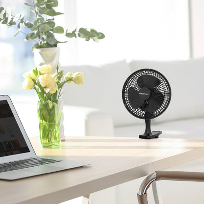 6" Mini Clip Fan - Ultra Quiet &amp; High Power - Black