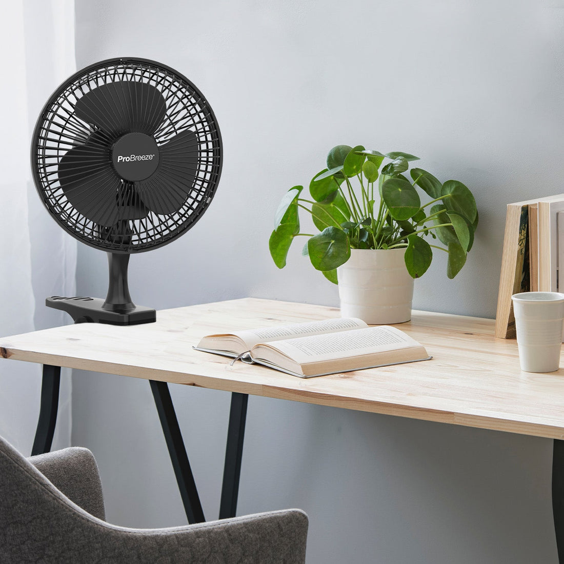 6" Mini Clip Fan - Ultra Quiet &amp; High Power - Black
