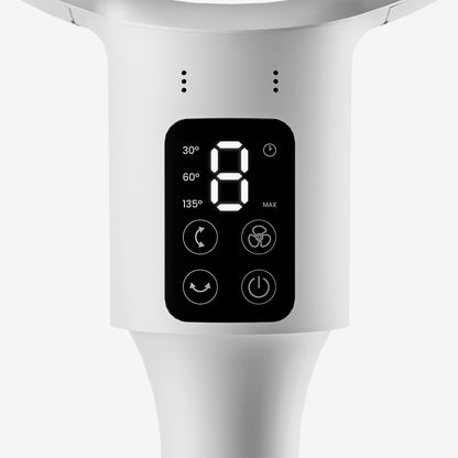 AirFlo Plus™ 44" Hybrid Pedestal Fan - Ultra-Quiet Air Circulator - White/Grey