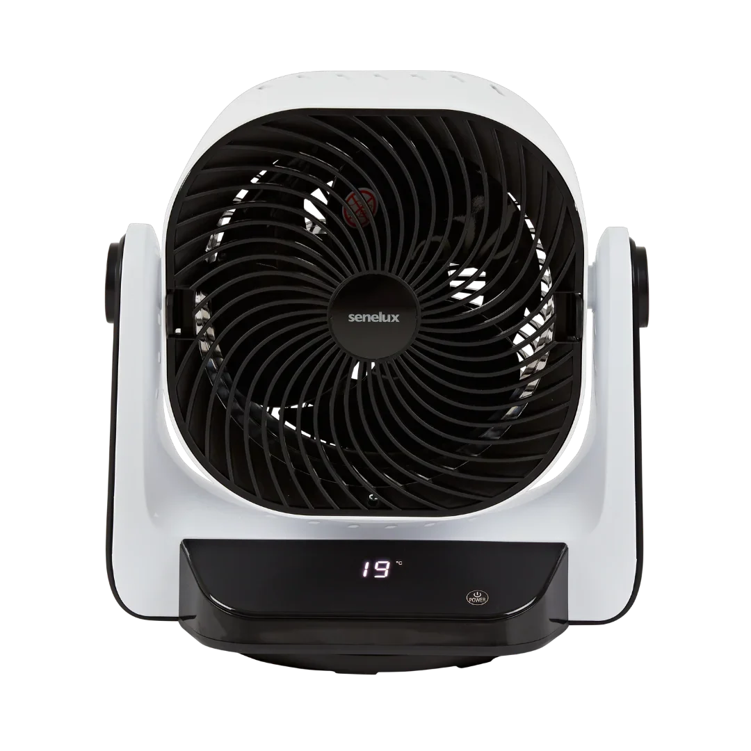 Senelux 9” DC Air Circulator Fan - Ultra Quiet - Automatic Oscillation, 8 Fan Speeds, 4 Operational Modes, Timer, LED Display &amp; Remote Control
