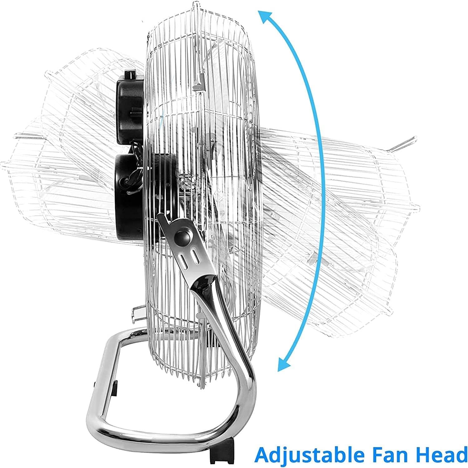 Chrome Floor Fan for Homes, Gyms, Bedrooms &amp; Kitchens