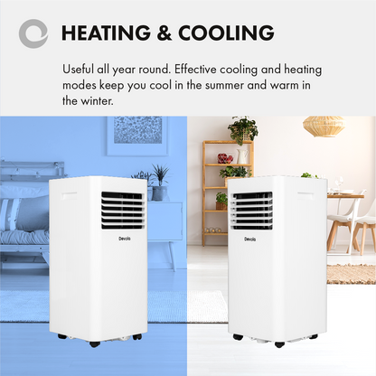Devola Portable Air Conditioner with Wifi and Window Kit - 10000 BTU - Cooling &amp; Heating - White - DVAC10CHW